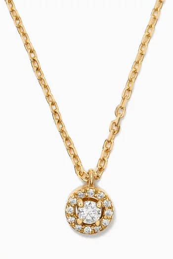 Round Diamond Pendant Necklace in 14kt Yellow Gold