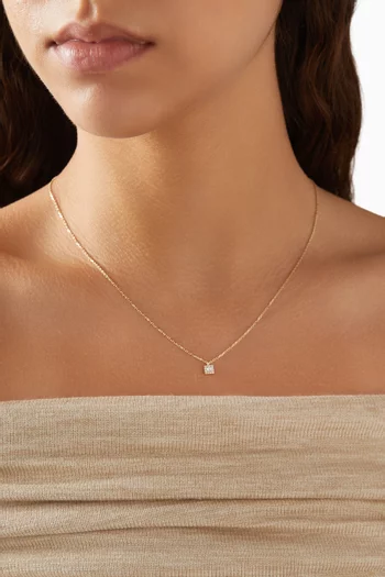 Square Diamond Pendant Necklace in 14kt Yellow Gold