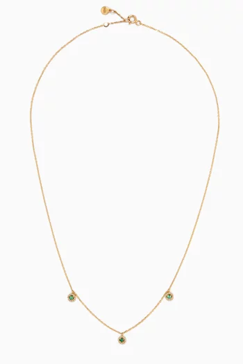 Emerald Stone Necklace in Yellow Gold-plated Sterling Silver
