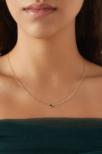 Emerald Pendant Necklace in 14kt Yellow Gold