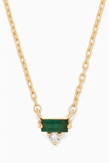 Emerald Pendant Necklace in 14kt Yellow Gold