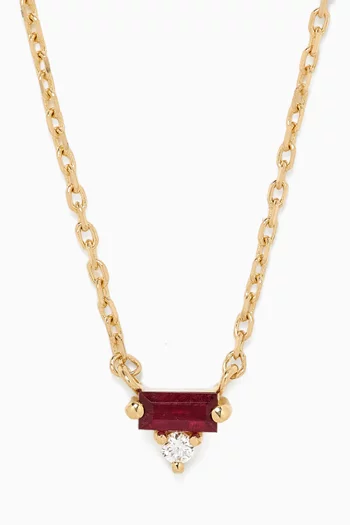 Ruby Pedant Necklace in 14kt Yellow Gold