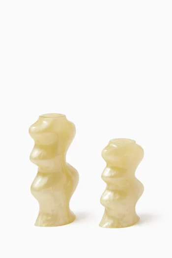 Lia Wavy Candle Holders, Set of 4