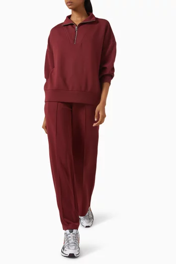 سويت شيرت هاولي بسحّاب قصير قماش دابل سوفت