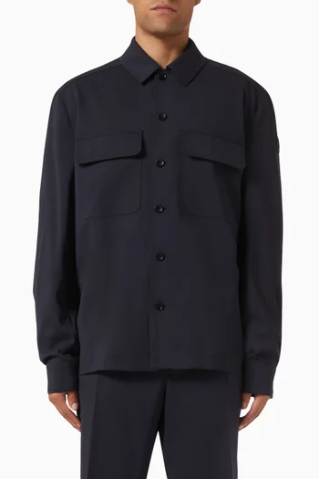 Long-sleeved Shirt in Wool Gabardine