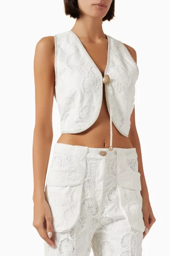 Jack Embroidered Vest in Cotton