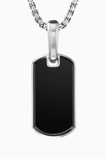 Chevron Tag in Sterling Silver, 21mm