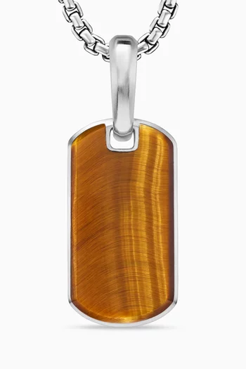 Chevron Tag Pendant in Sterling Silver, 21mm
