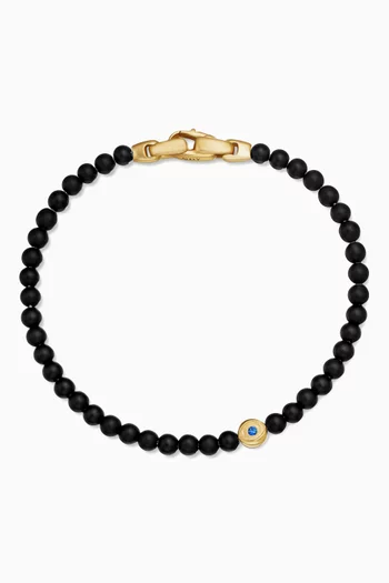 Spiritual Beads Evil Eye Bracelet in 18kt Gold, 4mm