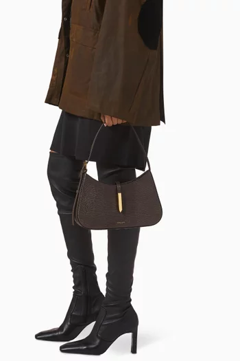 Tokyo Hobo Shoulder Bag in Lizard-effect Leather