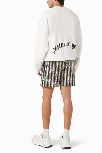 Curved Logo Sweatshirt in Cotton