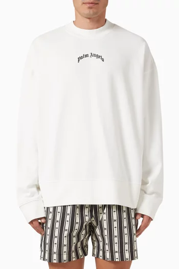 Curved Logo Sweatshirt in Cotton