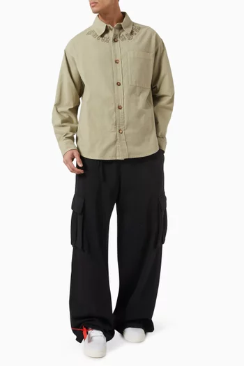 Neck Logo Overshirt in Cotton
