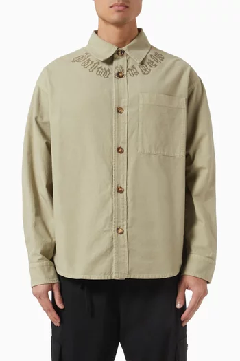 Neck Logo Overshirt in Cotton