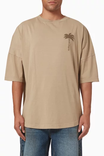 Palm Tree-print T-shirt in Cotton