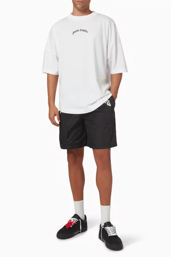 Curved Logo Swim Shorts in Nylon