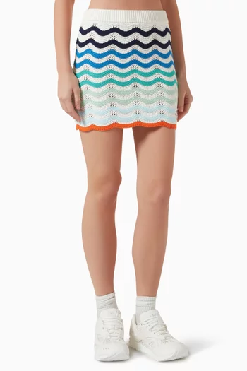 Gradient Wave Mini Skirt in Crochet