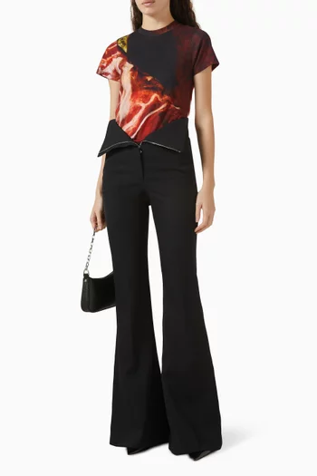 Fold Over Waist Pants in Wool