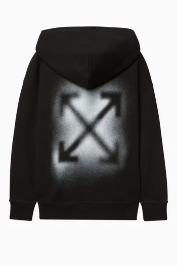Arrow Spray Zip-Through Hoodie in Cotton