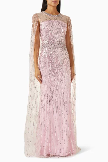Lux Crystal-embellished Sequinned Gown