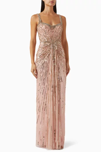 Chrissy Crystal-embellished Gown