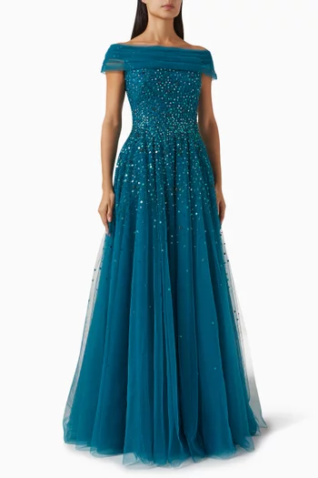 Bee Crystal-embellished Gown in Tulle