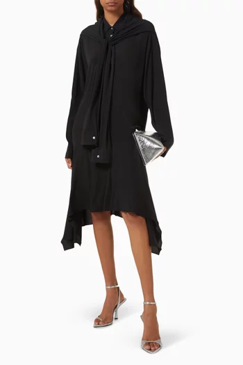 Layered Midi Dress in Acetate Blend