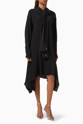 Layered Midi Dress in Acetate Blend