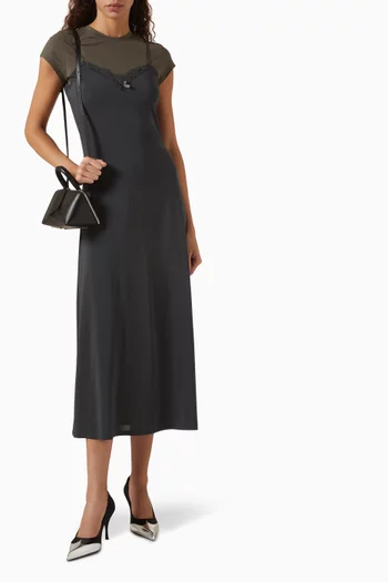 Layered T-shirt Midi Dress in Jersey