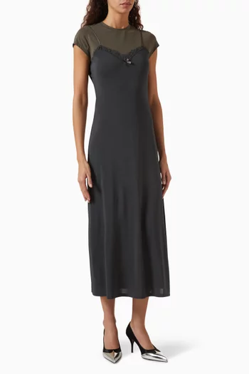 Layered T-shirt Midi Dress in Jersey