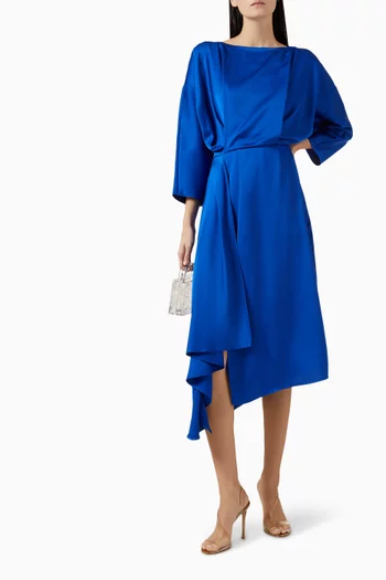 Slit Midi Dress in Satin