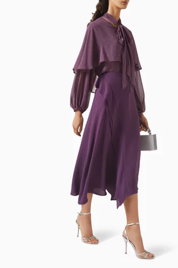 Wrap-style Midi Skirt in Chiffon
