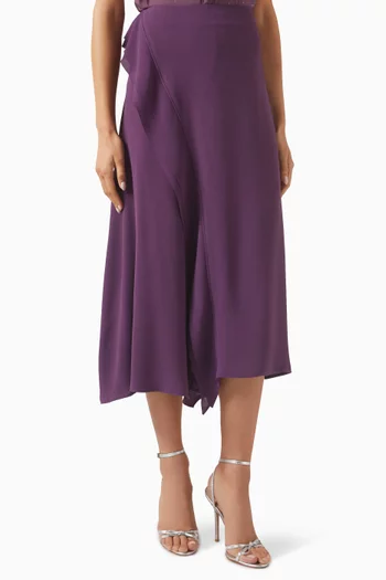 Wrap-style Midi Skirt in Chiffon