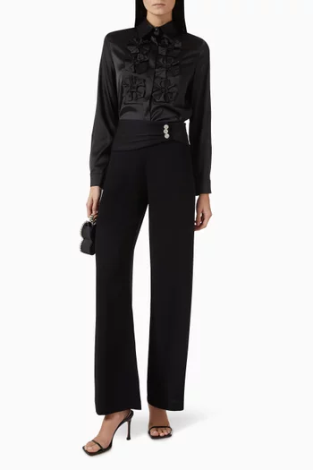 Button Embellished Pants