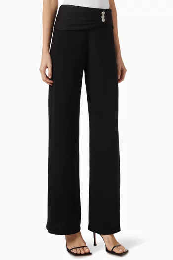 Button Embellished Pants