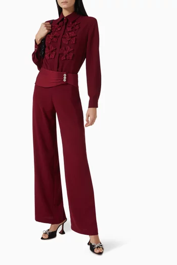 Button Embellished Pants