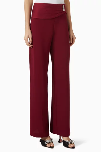 Button Embellished Pants