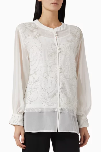 بلوزة مطرزة بالخرز