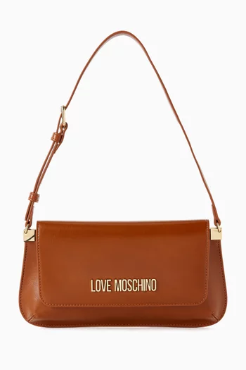 Logo Shoulder Bag in Faux Leather