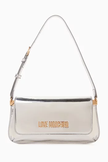 Logo Shoulder Bag in Faux Leather