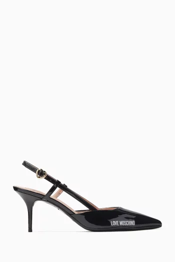 Logo 65 Slingback Pumps in Patent Leather