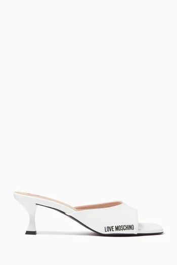 Logo 55 Mule Sandals in Patent Leather