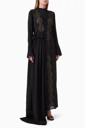 Floral-lace Panel Maxi Dress