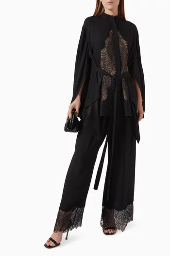 Lace-hem Pants