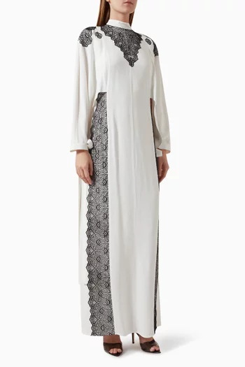 Lace-panel Maxi Dress