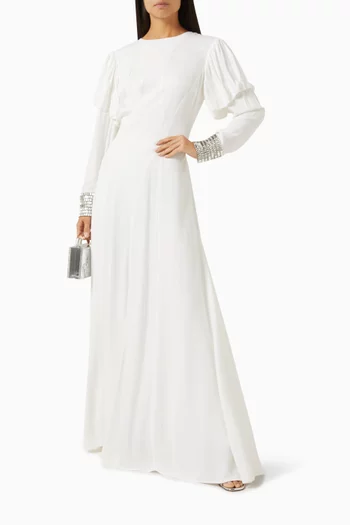 Embellished Cuffs Maxi Dress