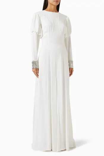 Embellished Cuffs Maxi Dress