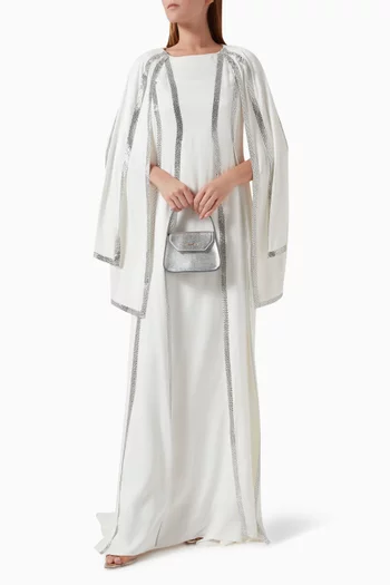 Bead-embellished Cape Dress