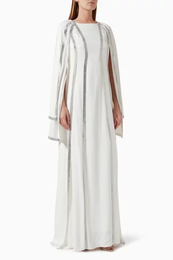 Bead-embellished Cape Dress