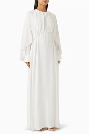 Embellished Cape Maxi Dress